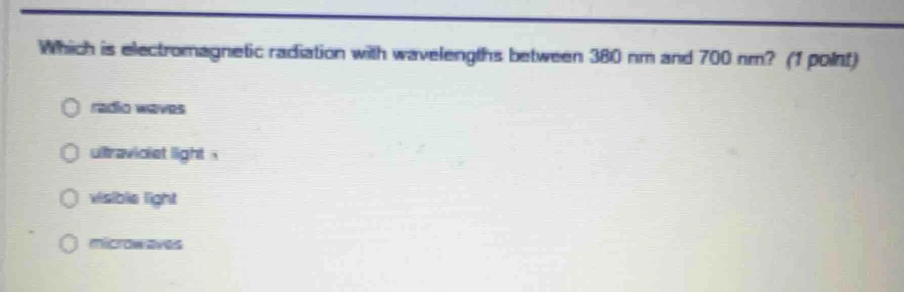 which is electromagnetic radiation with wavelengths between 380 nm and …