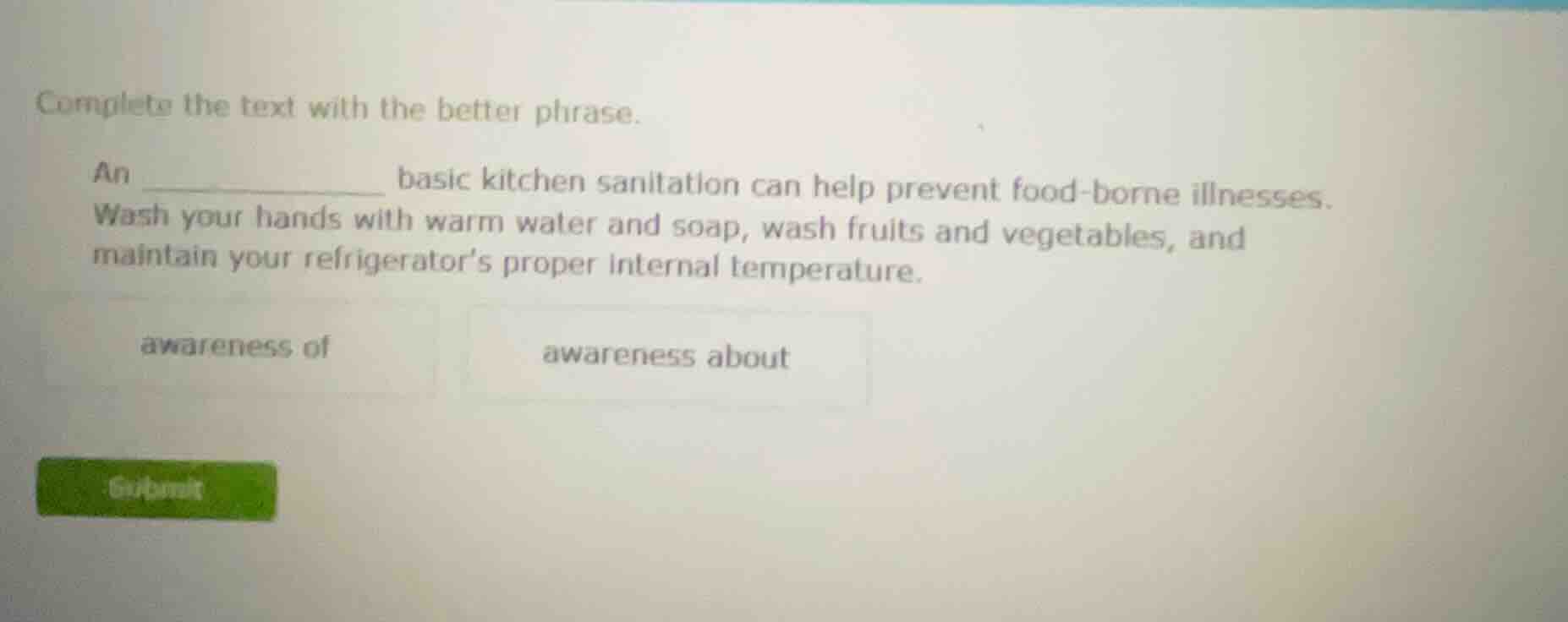 complete the text with the better phrase. an __________ basic kitchen s…