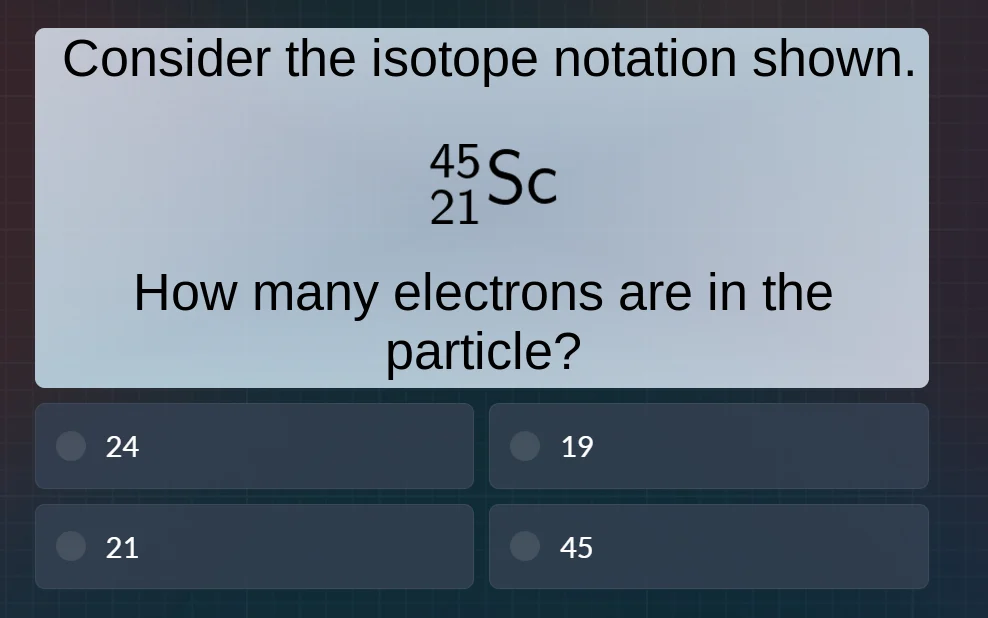 consider the isotope notation shown. \\(\\ce{^{45}_{21}sc}\\) how many …