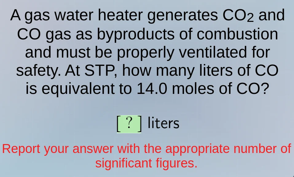 a gas water heater generates co₂ and co gas as byproducts of combustion…