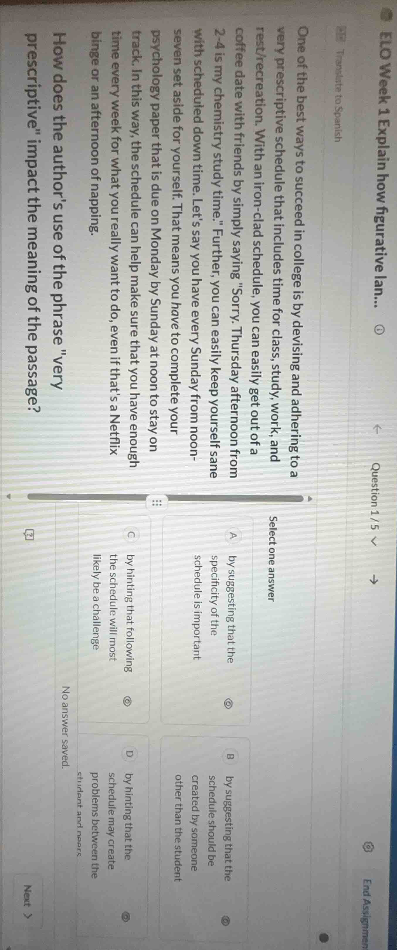 one of the best ways to succeed in college is by devising and adhering …