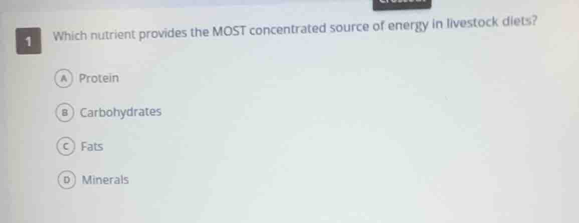 1 which nutrient provides the most concentrated source of energy in liv…