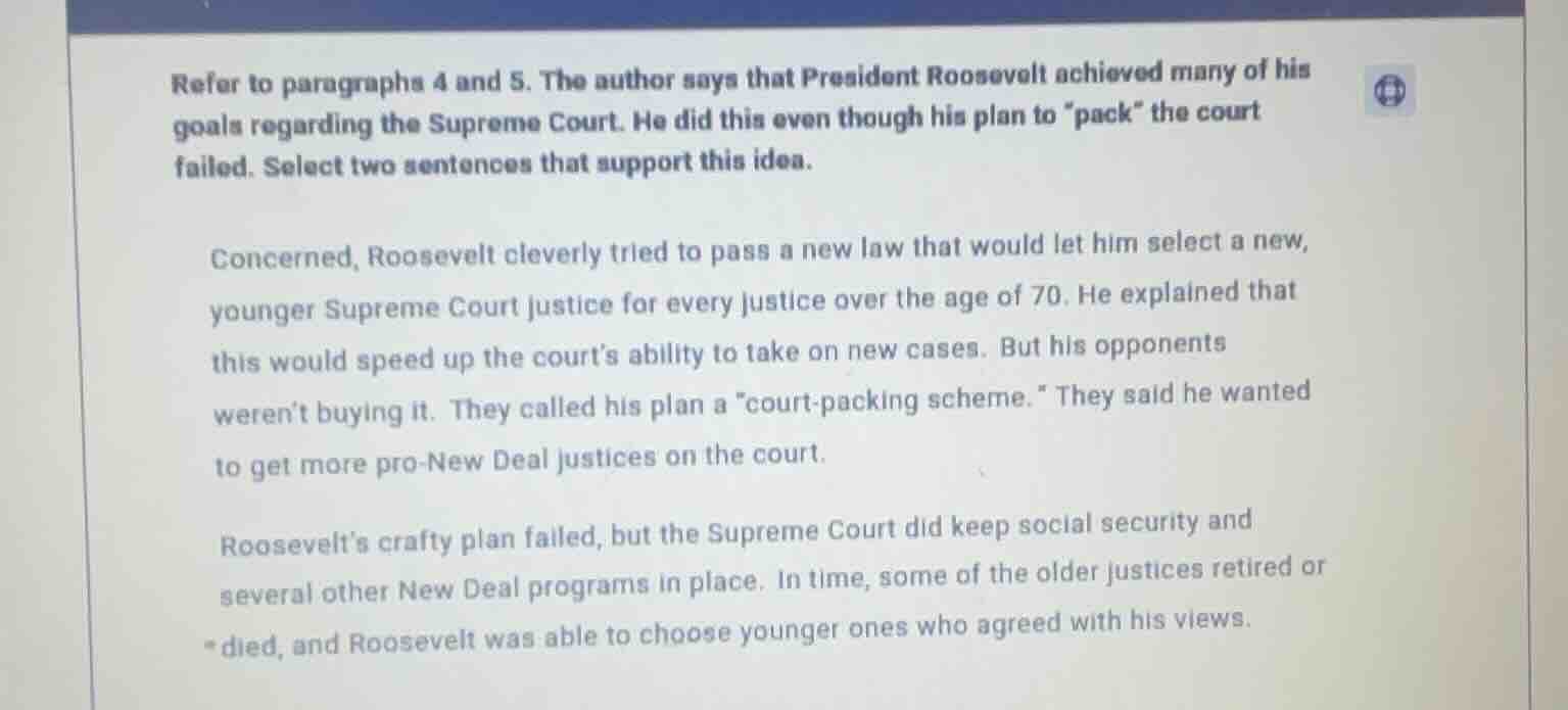 refer to paragraphs 4 and 5. the author says that president roosevelt a…