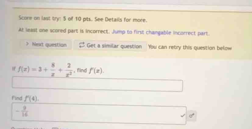 score on last try: 5 of 10 pts. see details for more. at least one scor…