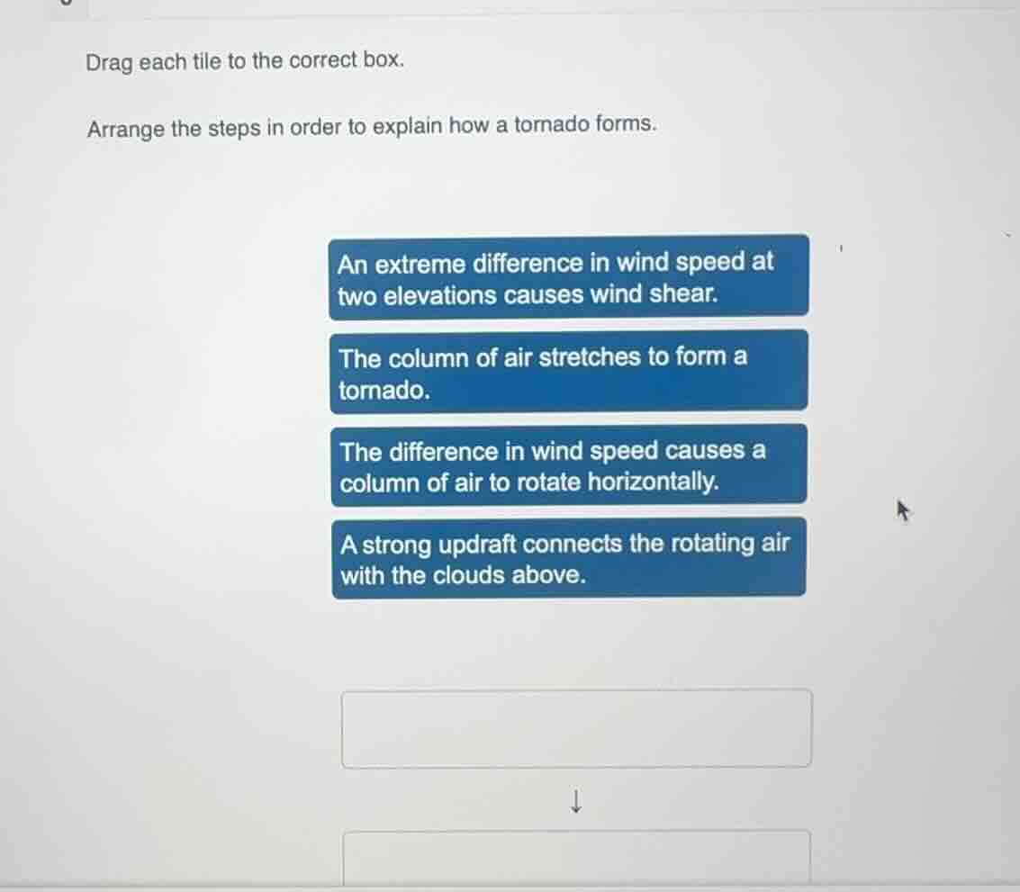 drag each tile to the correct box. arrange the steps in order to explai…
