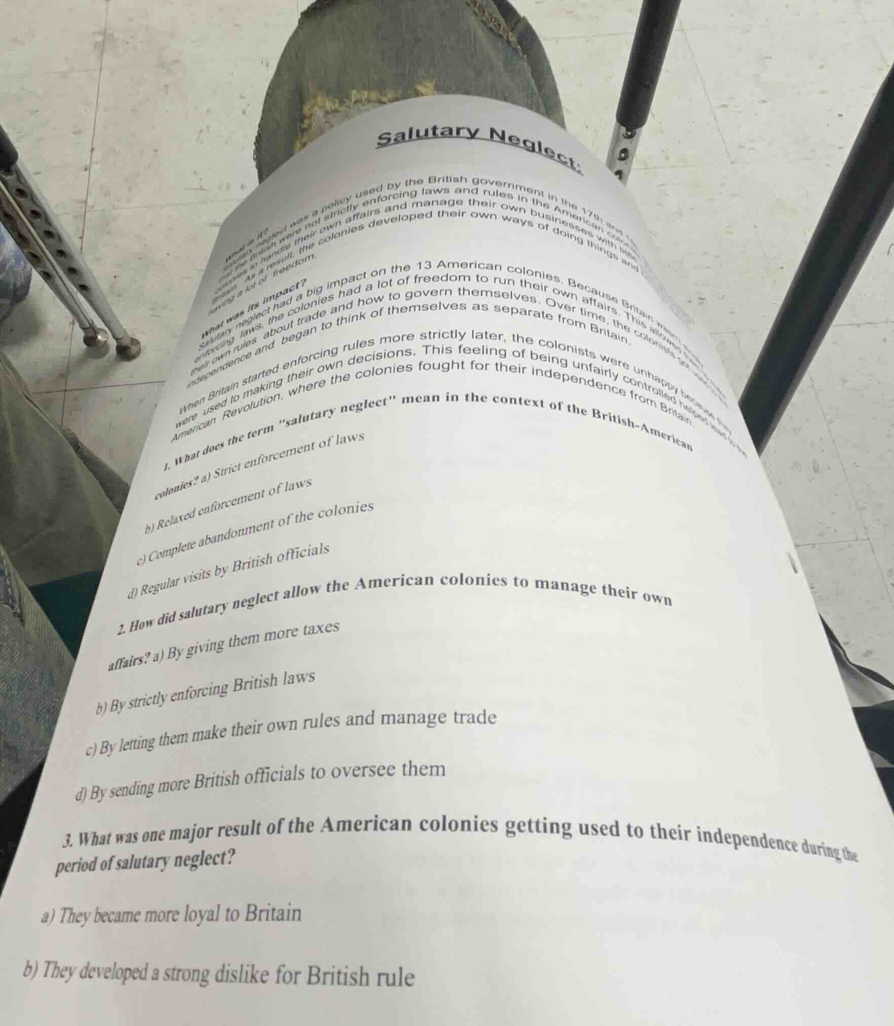 salutary neglect: what was it? salutary neglect was a policy used by th…