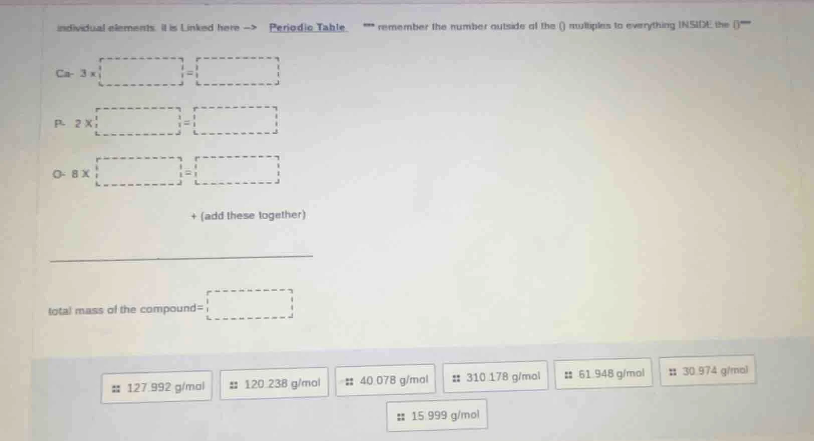individual elements. it is linked here -> periodic table. *** remember …