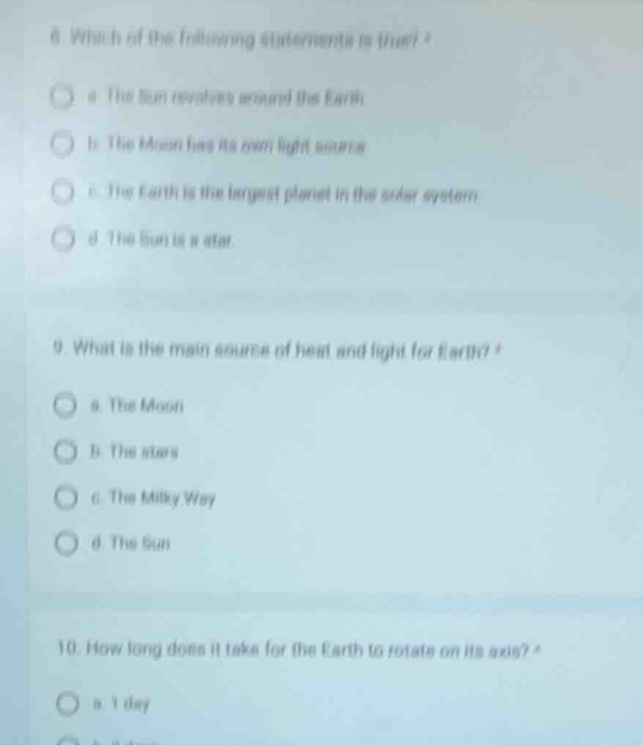 6. which of the following statements is true? a. the sun revolves aroun…