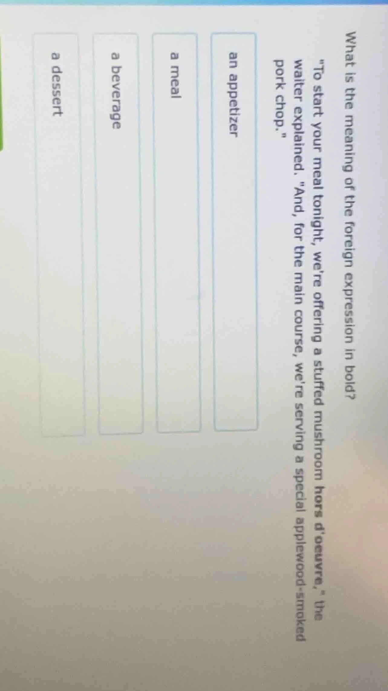 what is the meaning of the foreign expression in bold? \to start your m…