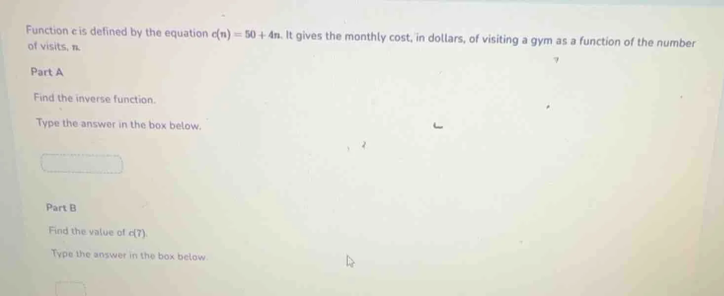 function c is defined by the equation d(n) = 50 + 4n. it gives the mont…