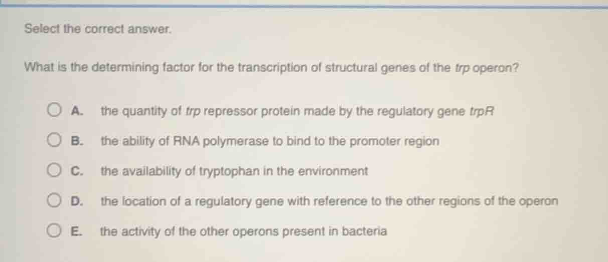 select the correct answer. what is the determining factor for the trans…