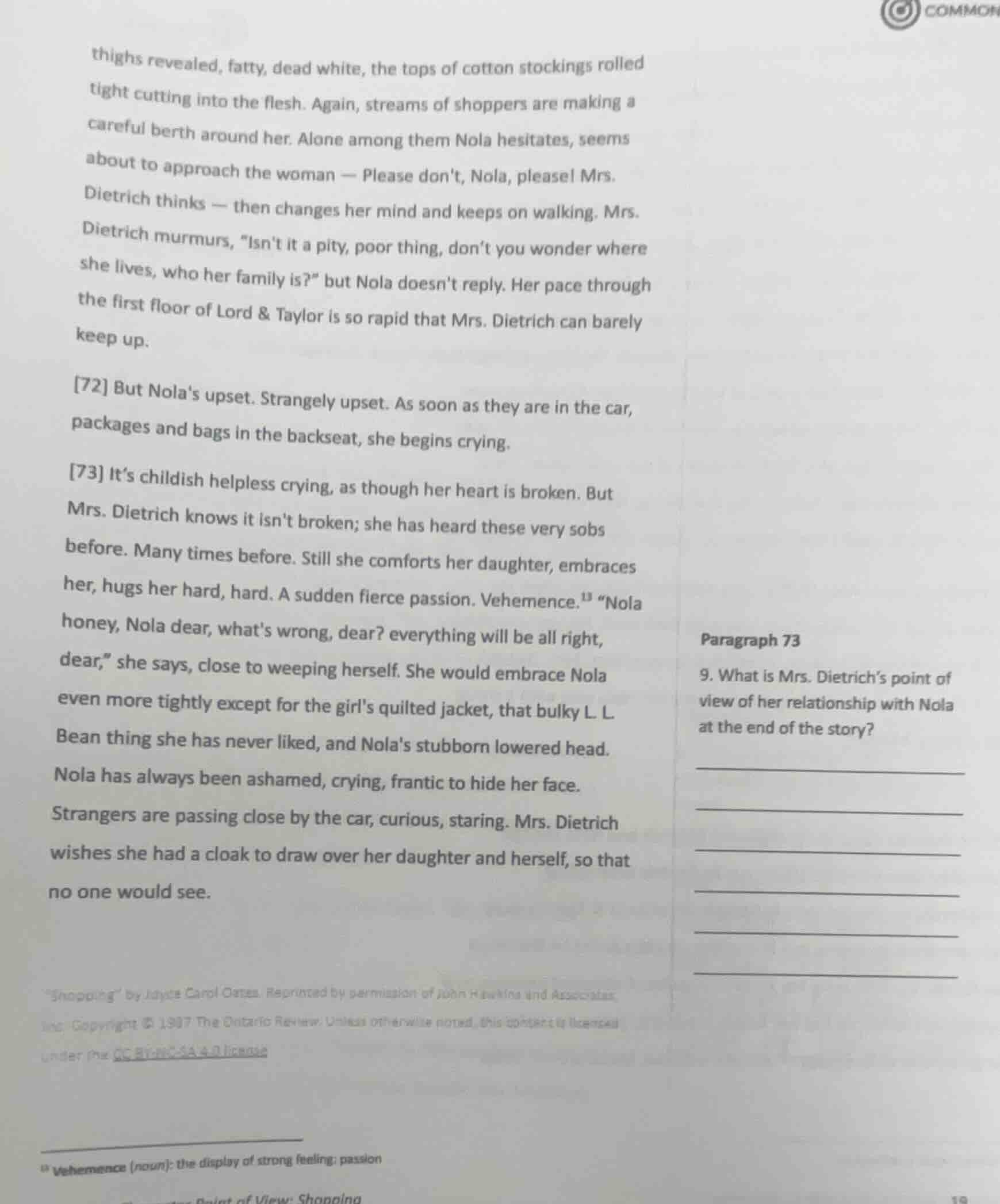 thighs revealed, fatty, dead white, the tops of cotton stockings rolled…