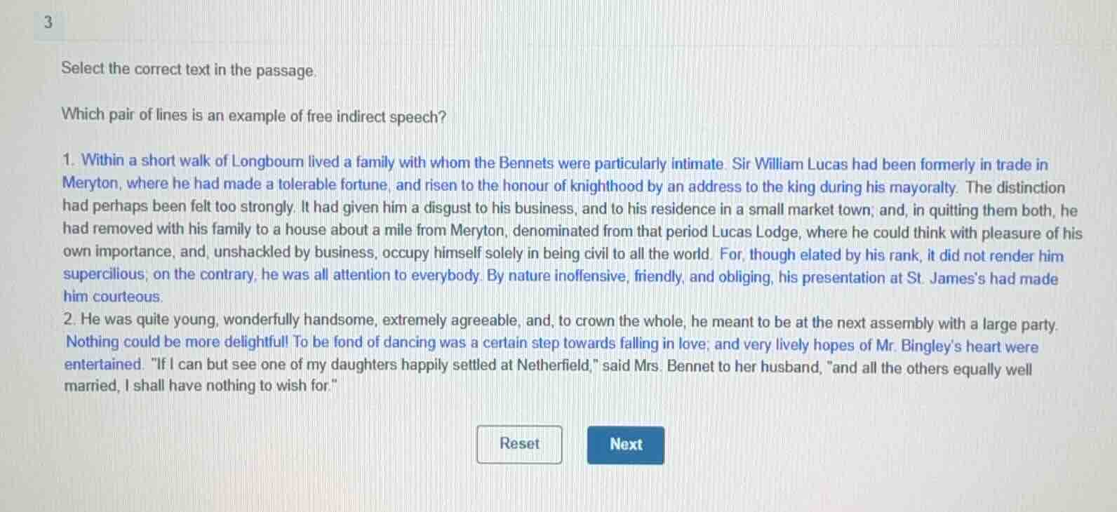 3 select the correct text in the passage. which pair of lines is an exa…