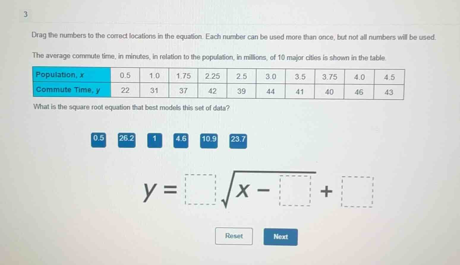 3 drag the numbers to the correct locations in the equation. each numbe…