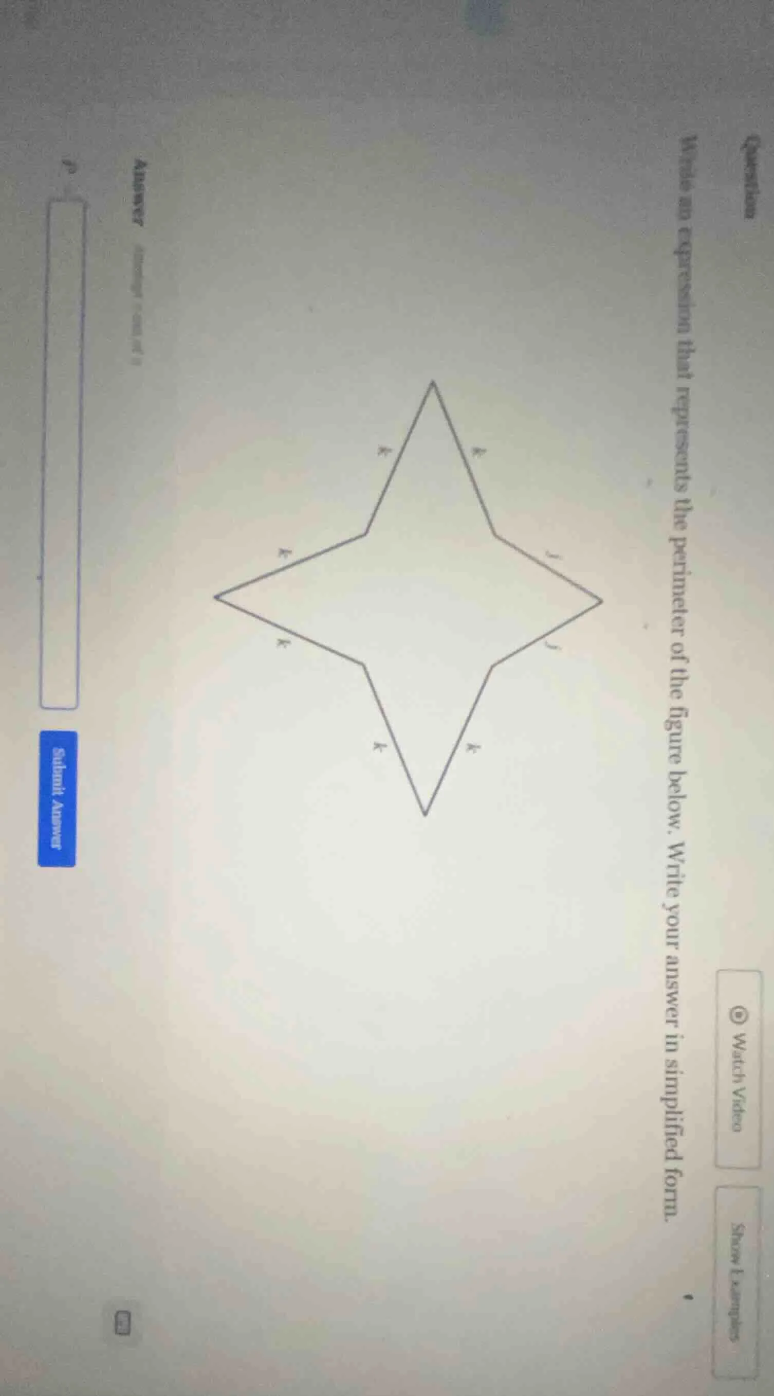 write an expression that represents the perimeter of the figure below. …