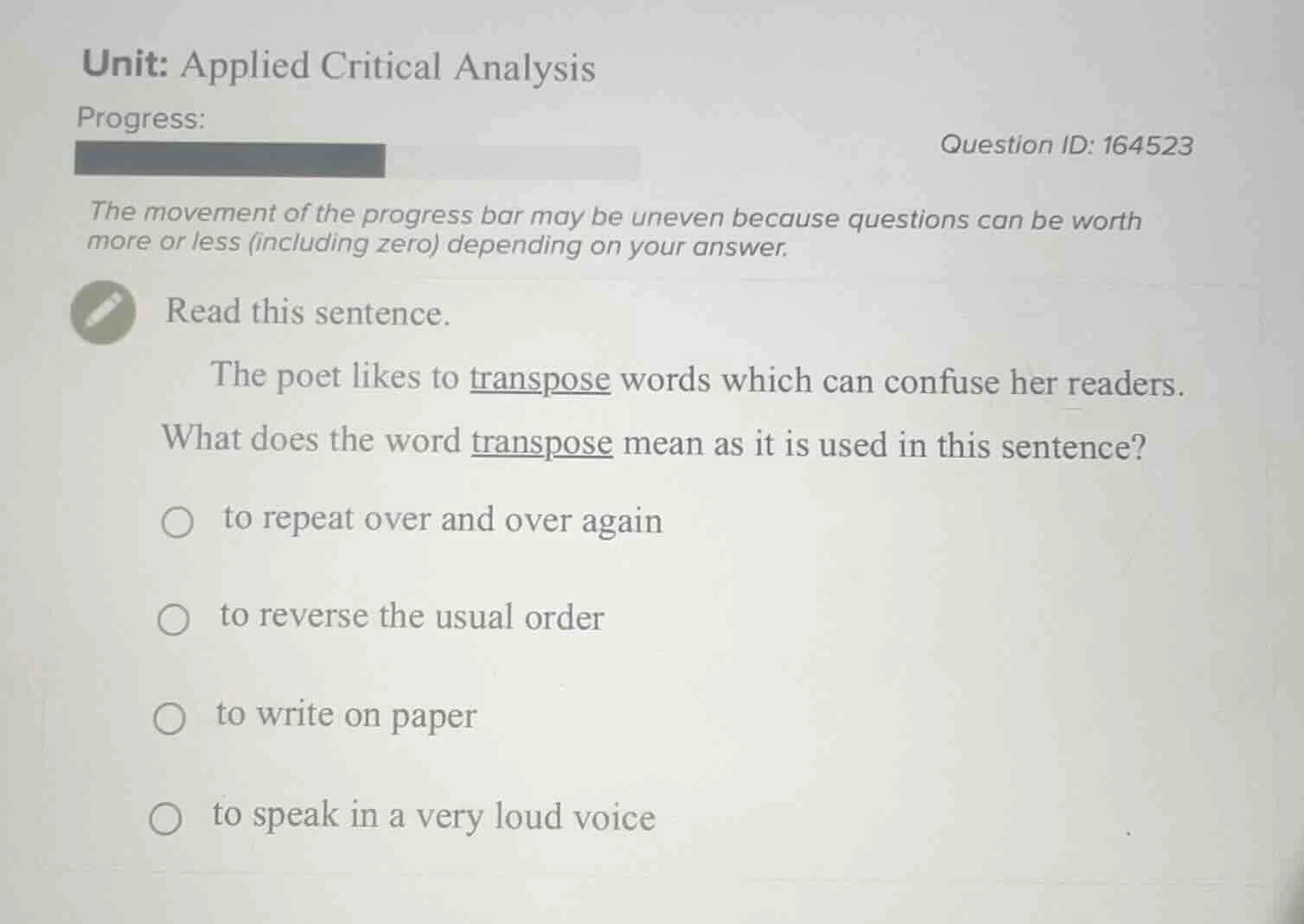 unit: applied critical analysis progress: question id: 164523 the movem…