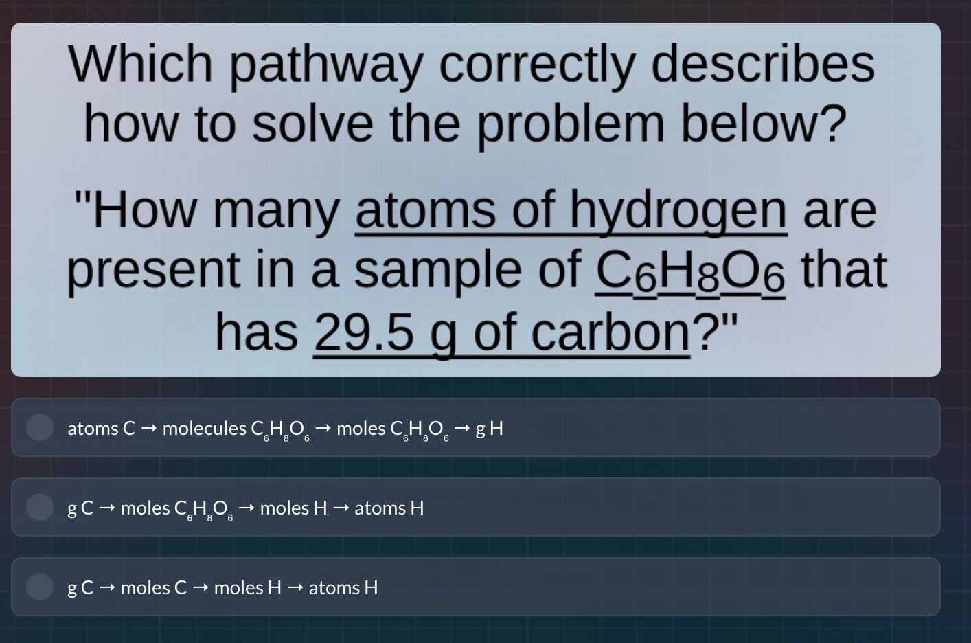 which pathway correctly describes how to solve the problem below? \how …