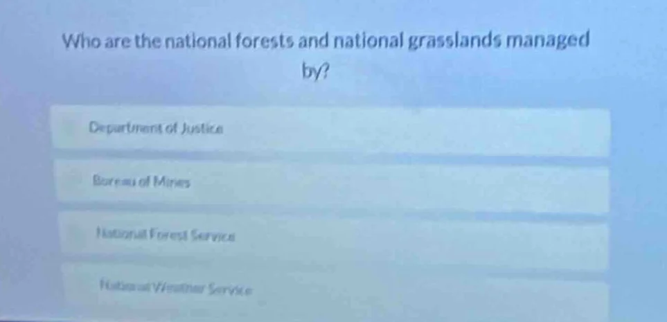 who are the national forests and national grasslands managed by? depart…