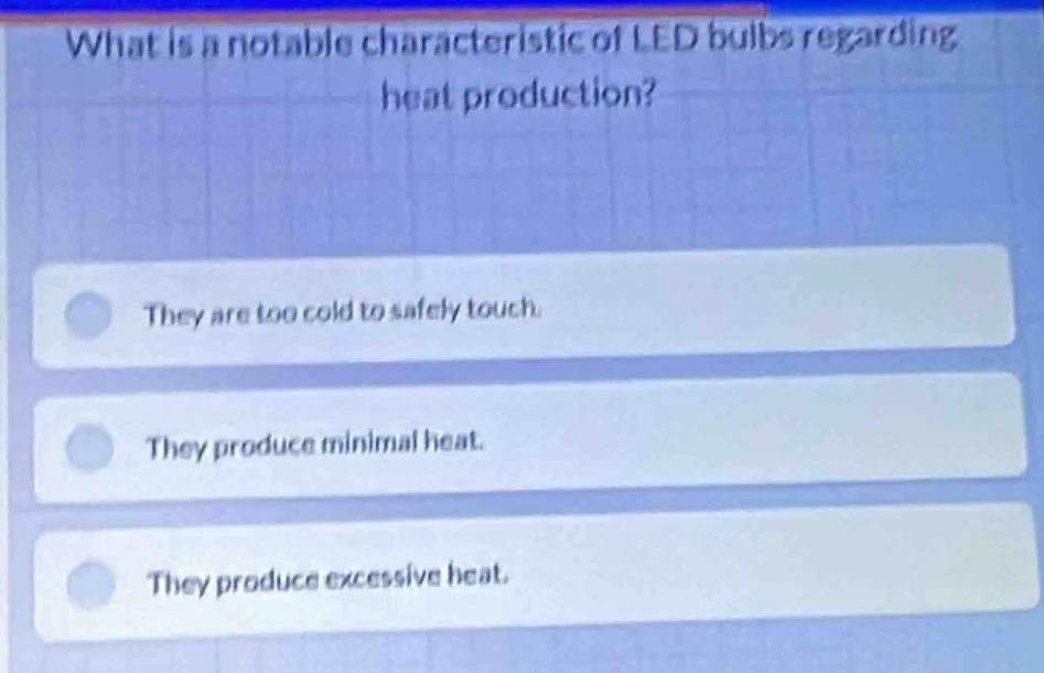 what is a notable characteristic of led bulbs regarding heat production…