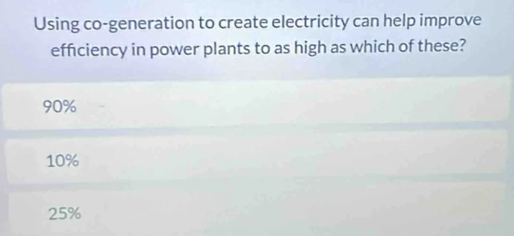 using co-generation to create electricity can help improve efficiency i…