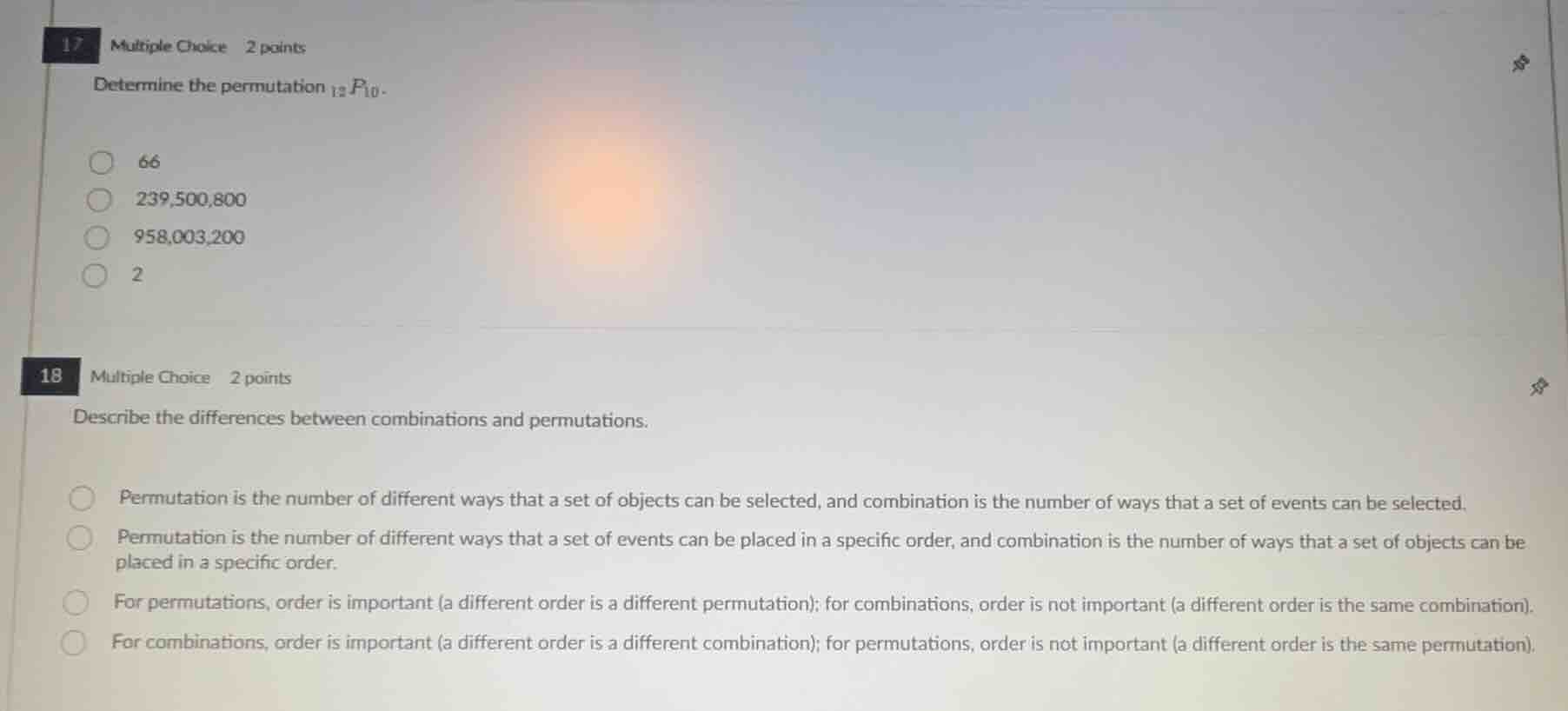 17 multiple choice 2 points determine the permutation (_{13}p_{10}). 66…