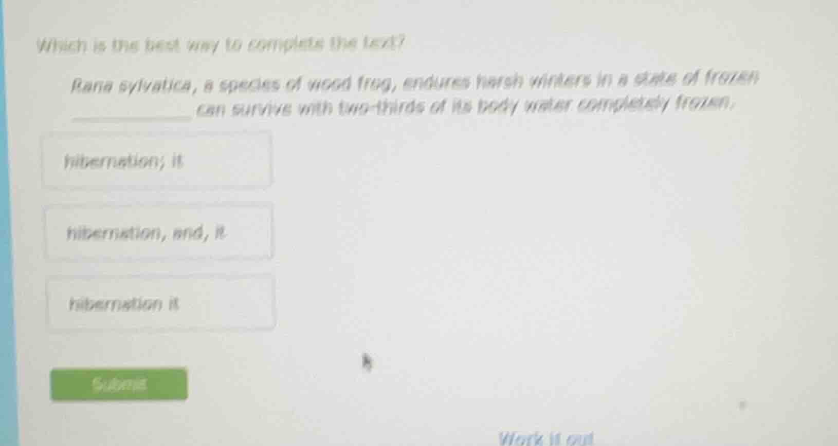 which is the best way to complete the text? rana sylvatica, a species o…