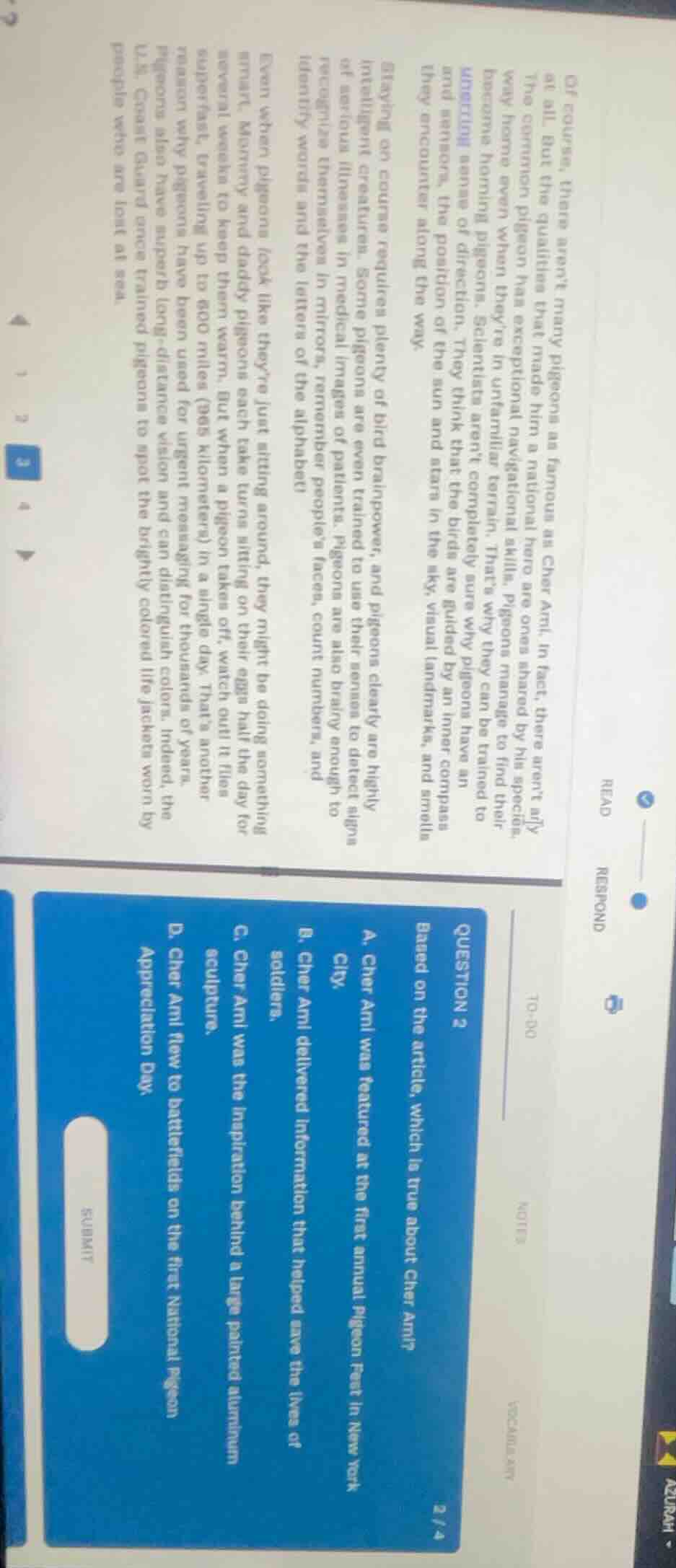 of course, there arent many pigeons as famous as cher ami. in fact, the…