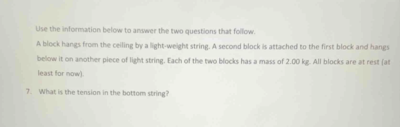 use the information below to answer the two questions that follow. a bl…