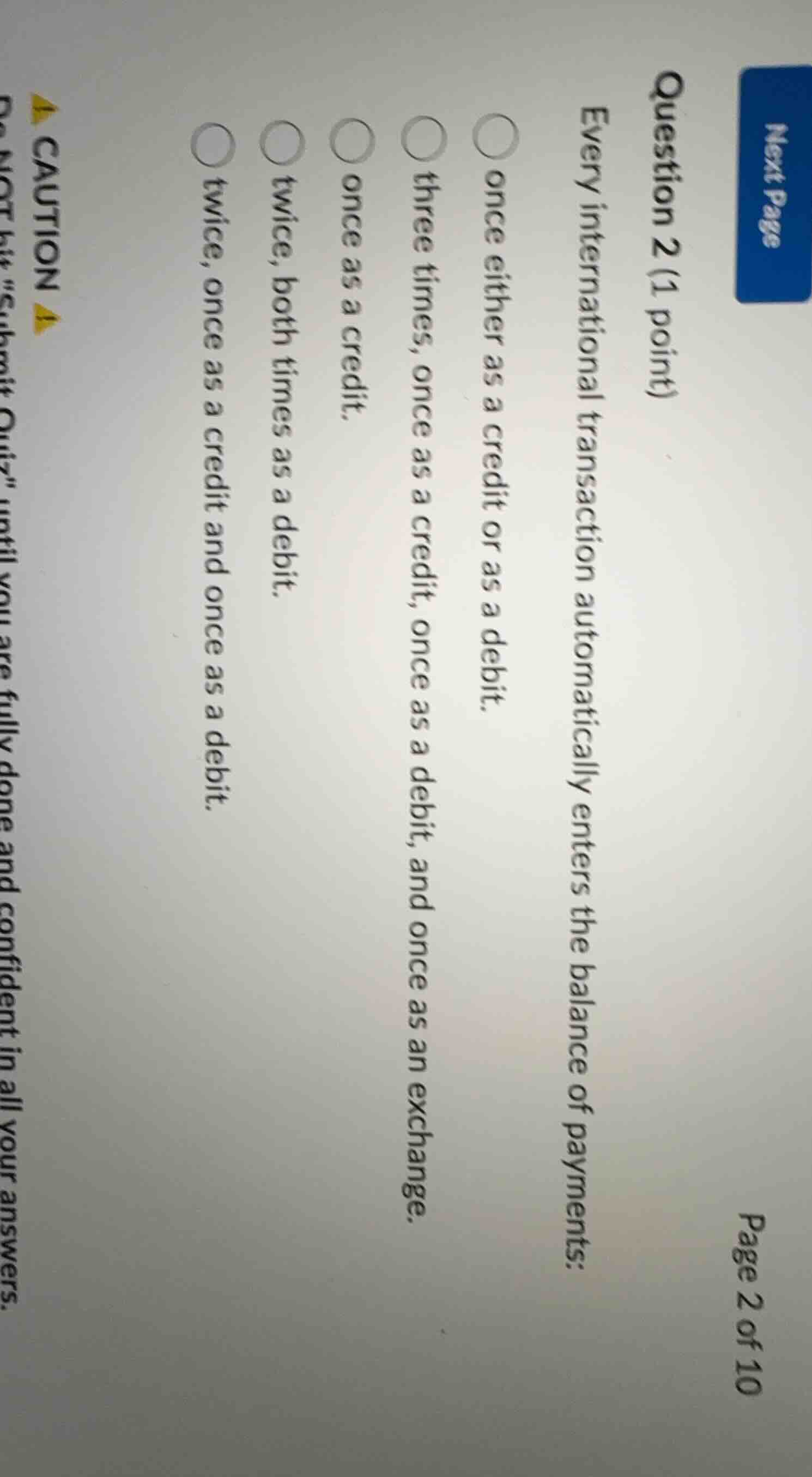 question 2 (1 point) every international transaction automatically ente…