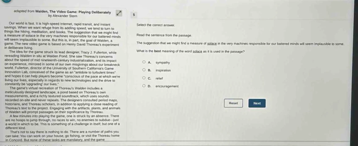 adapted from walden, the video game: playing deliberately by alexander …