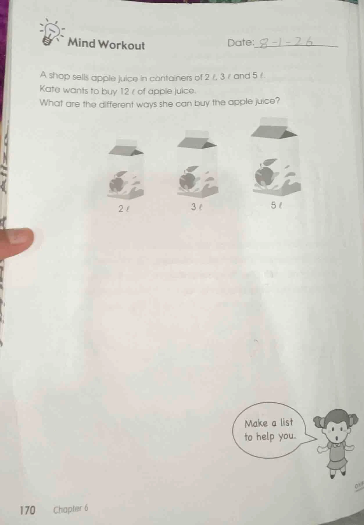 mind workout date: 8-1-26 a shop sells apple juice in containers of 2 ℓ…