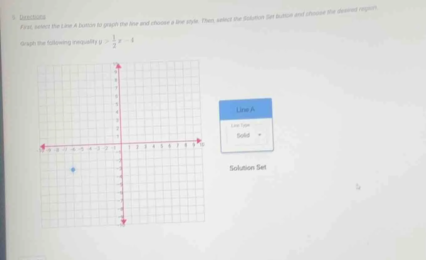 5. directions first, select the line a button to graph the line and cho…