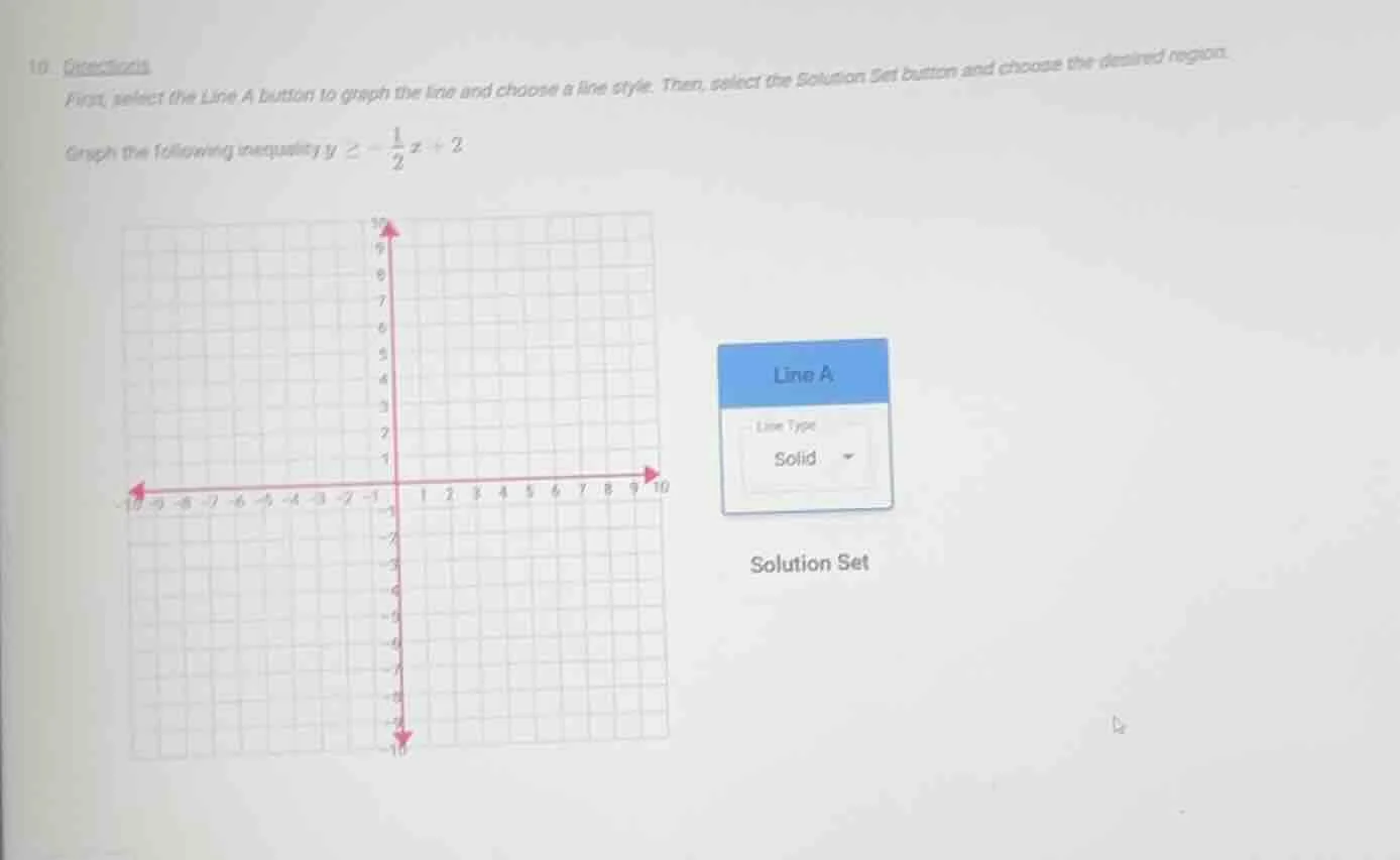 10. directions first, select the line a button to graph the line and ch…