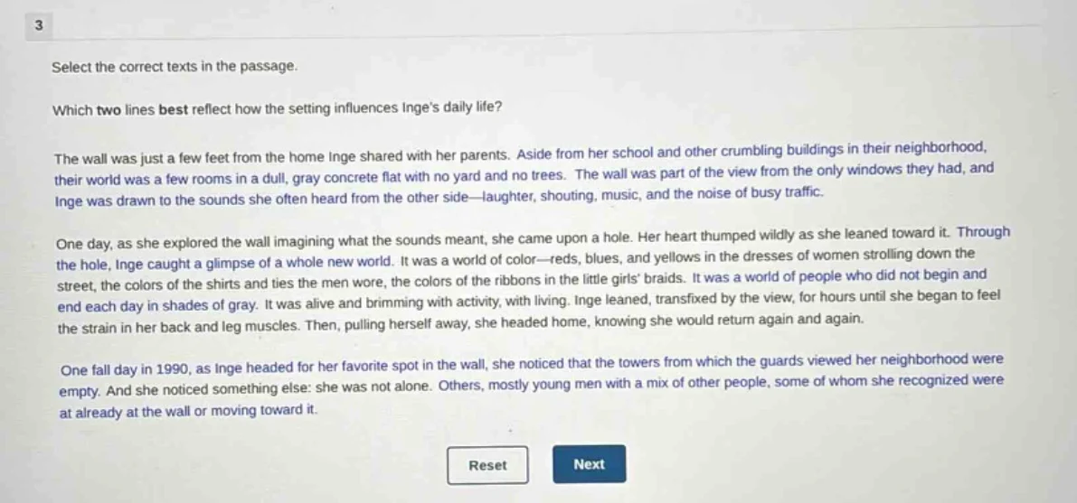 3 select the correct texts in the passage. which two lines best reflect…