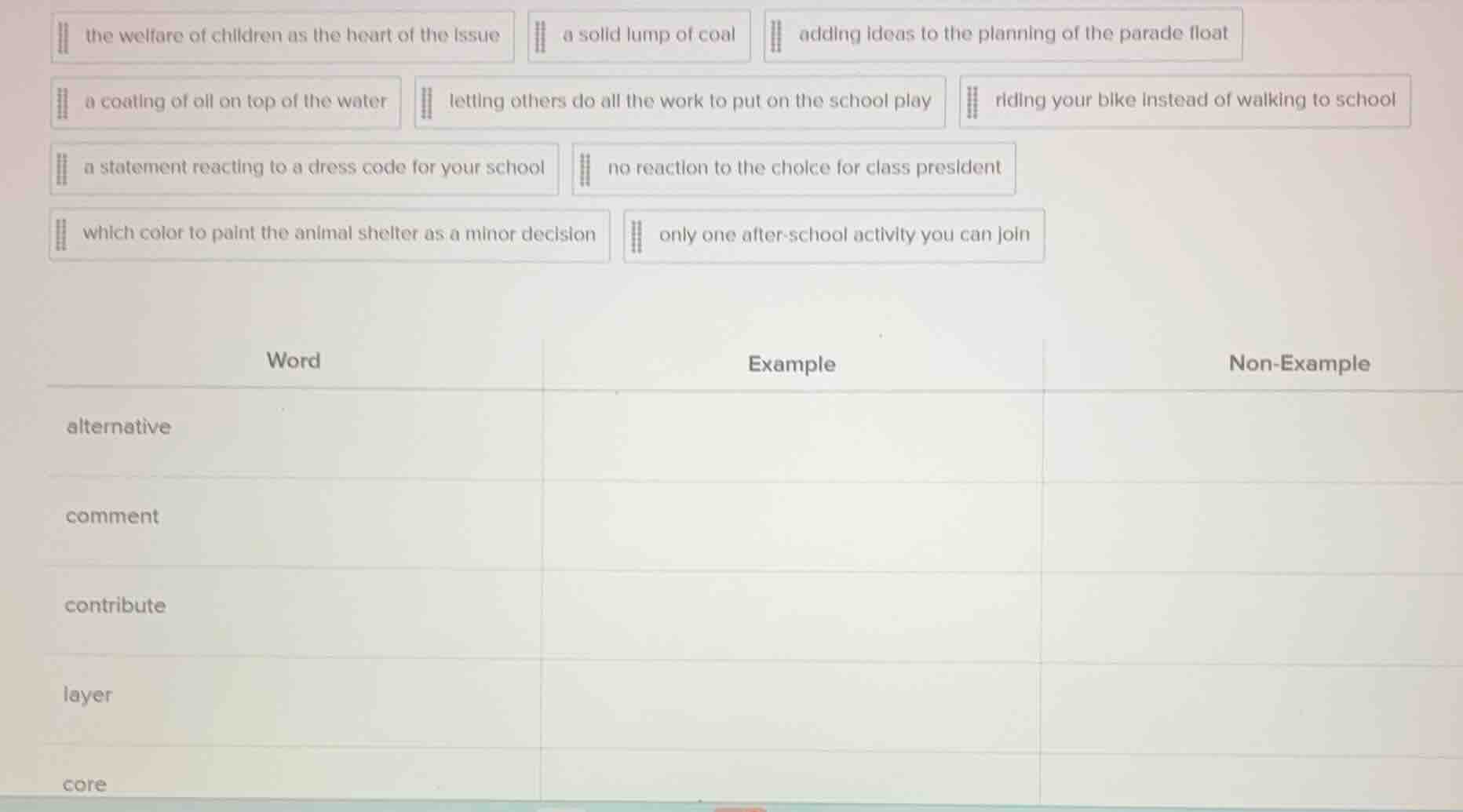 the welfare of children as the heart of the issue; a solid lump of coal…