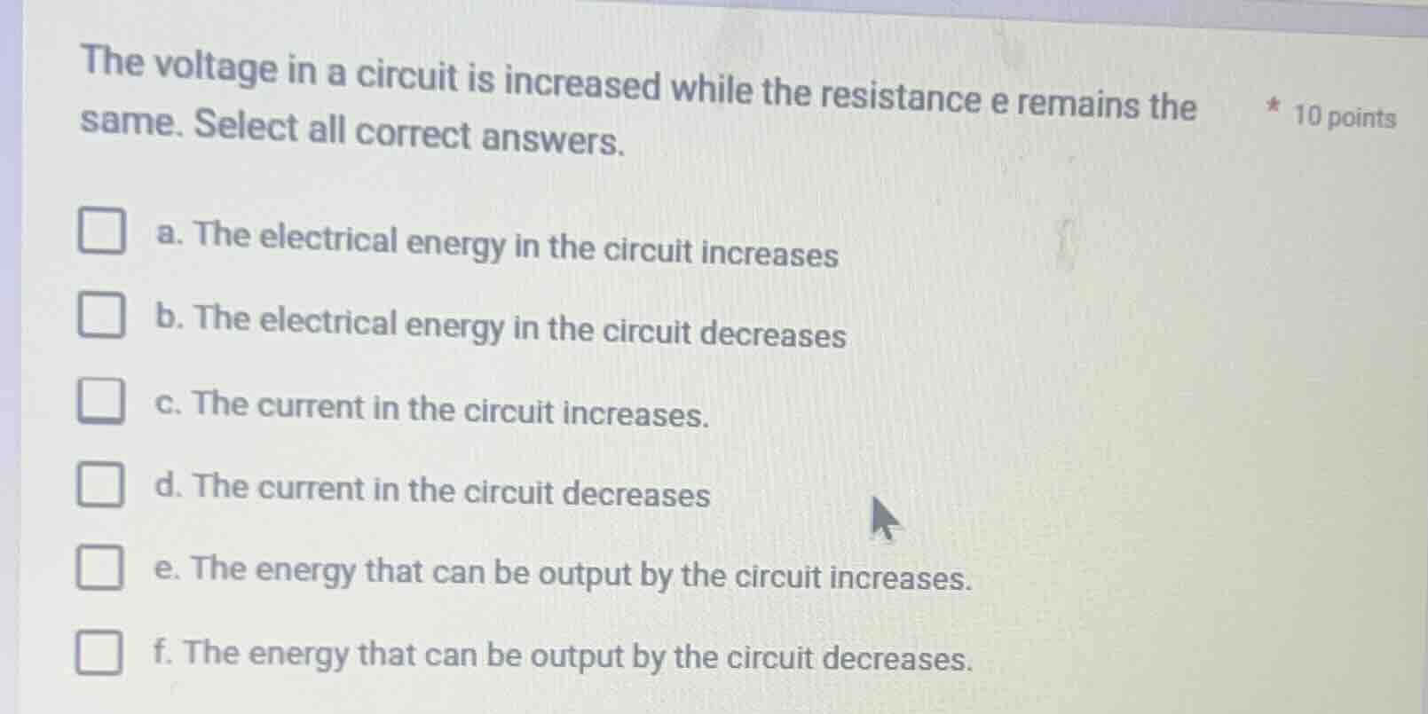 the voltage in a circuit is increased while the resistance e remains th…