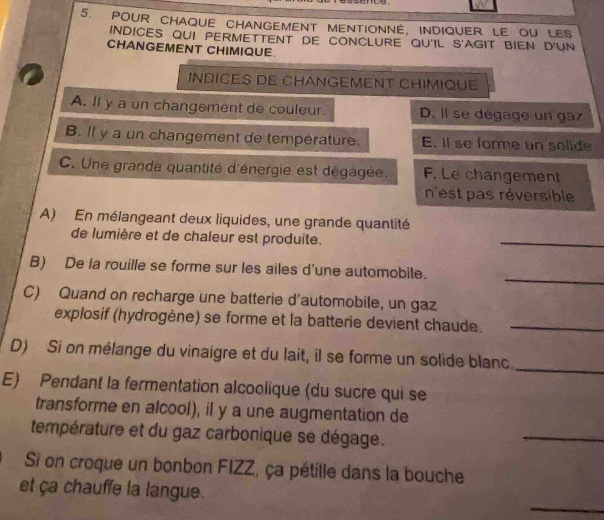 5. pour chaque changement mentionné, indiquer le ou les indices qui per…