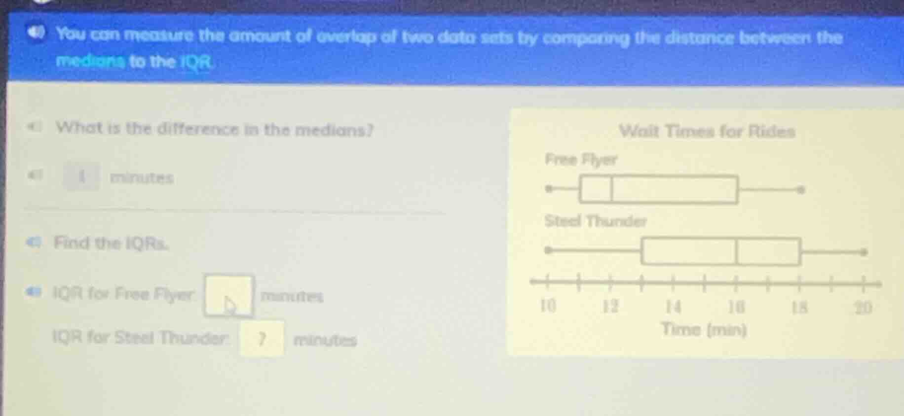 you can measure the amount of overlap of two data sets by comparing the…