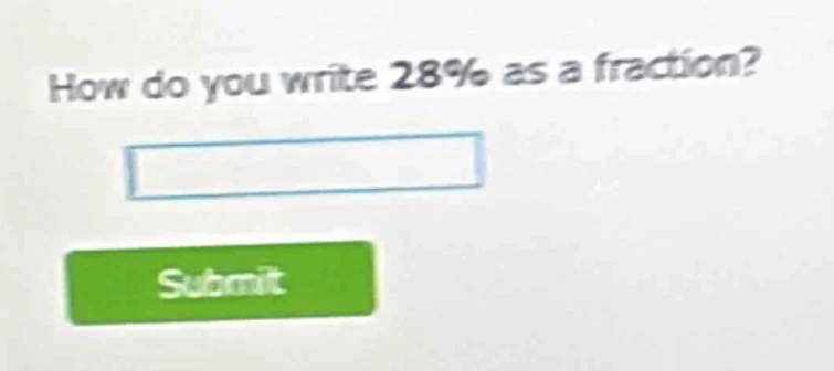 how do you write 28% as a fraction?