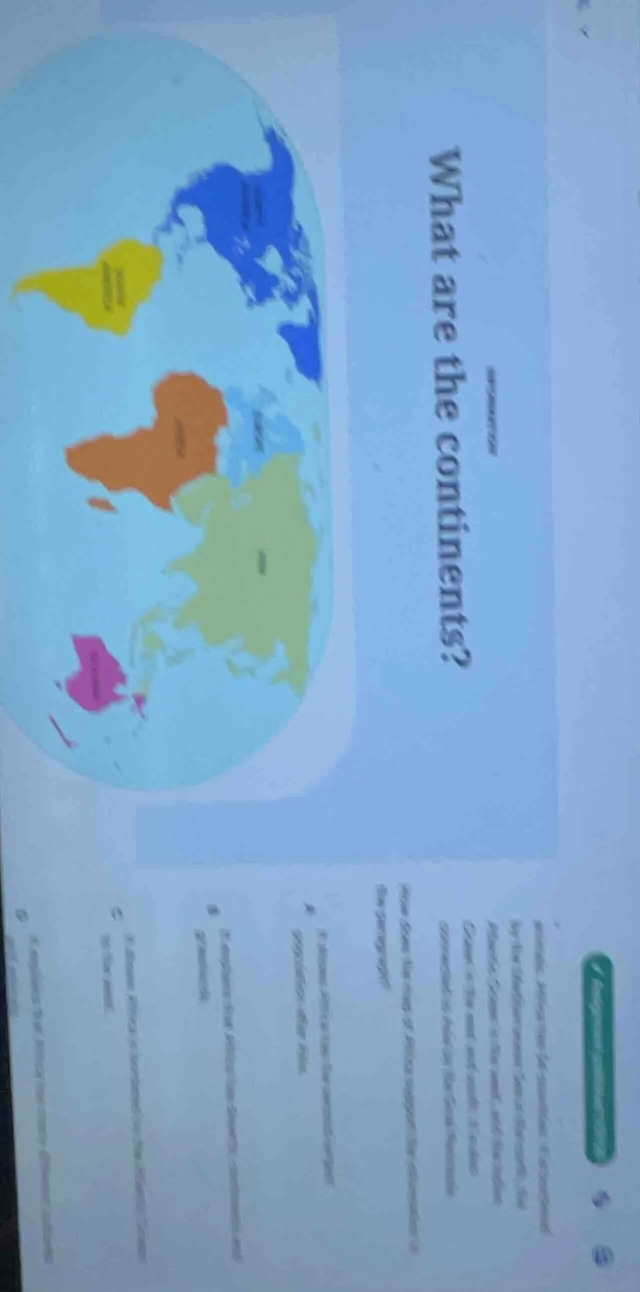 what are the continents? (the lower part of the text is partially uncle…