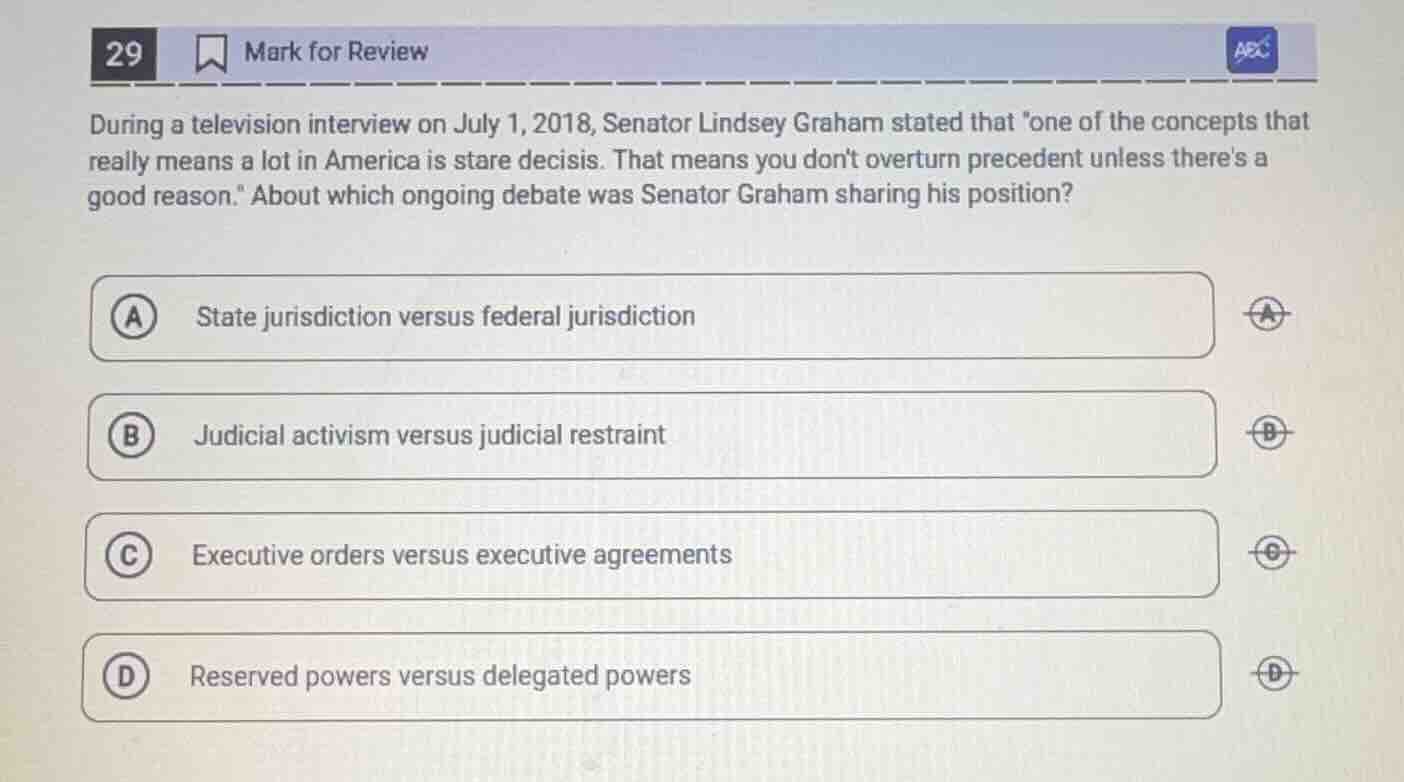 29 mark for review during a television interview on july 1, 2018, senat…