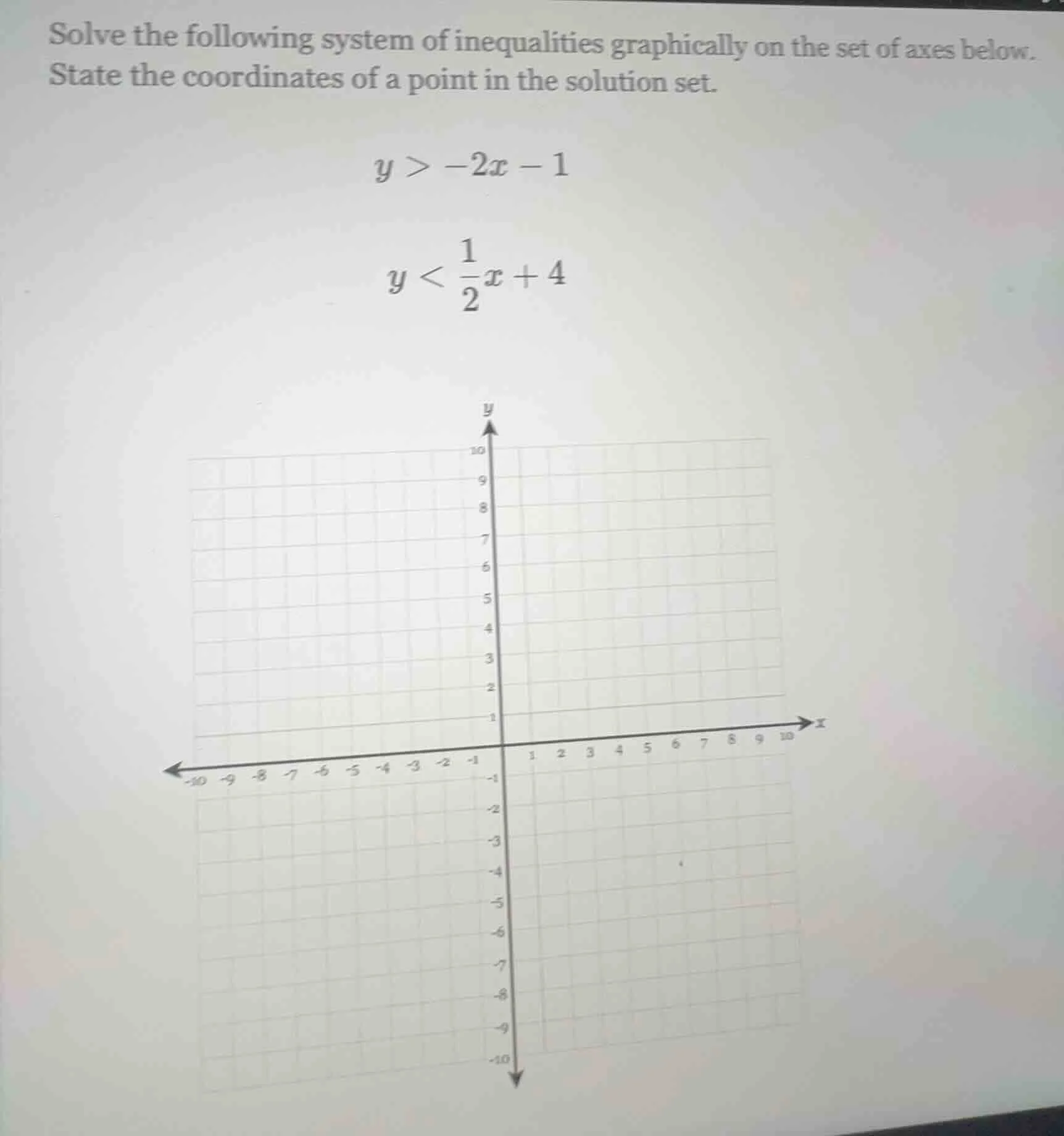 solve the following system of inequalities graphically on the set of ax…