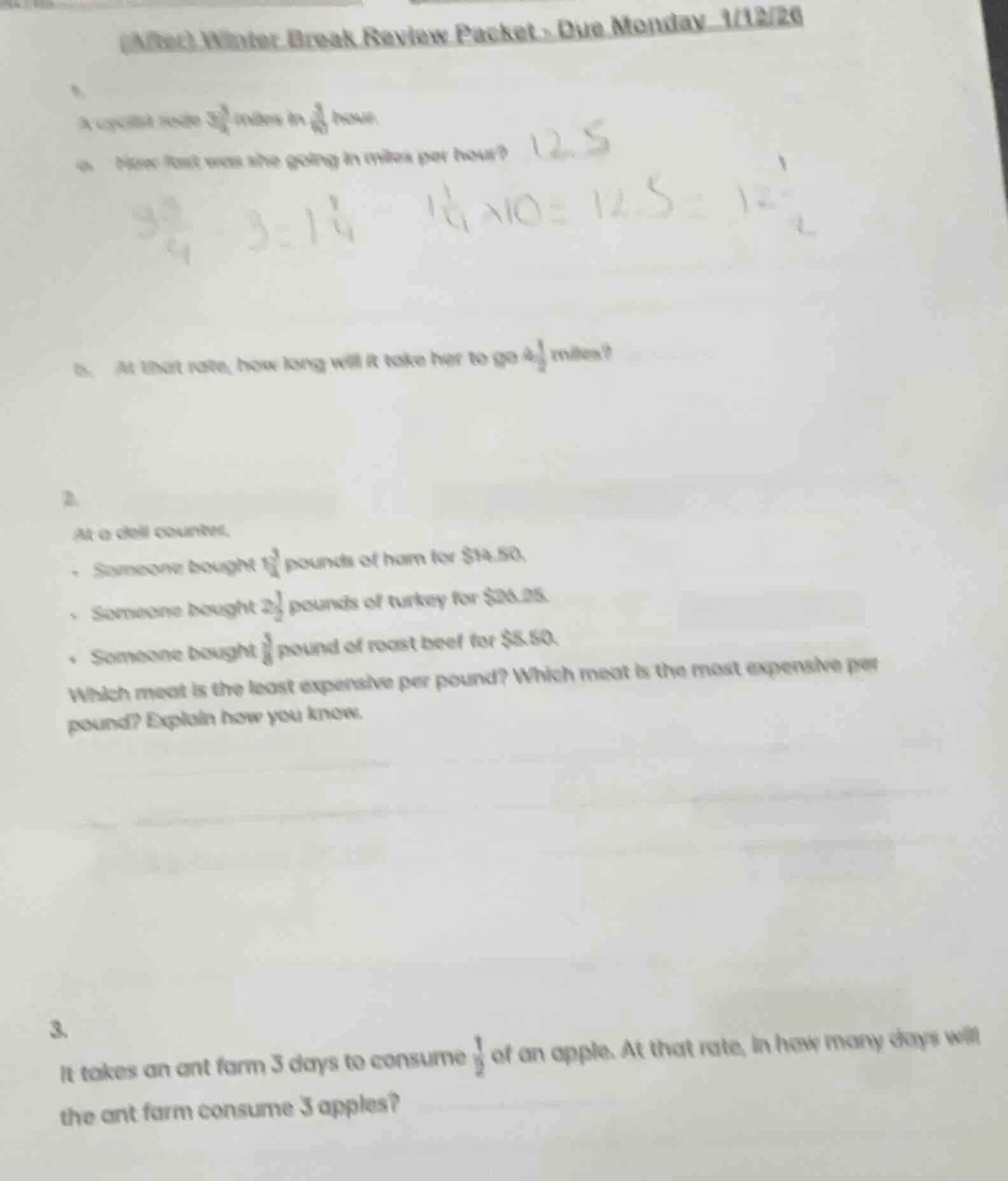 (after) winter break review packet - due monday 1/13/20 1. a cyclist ro…