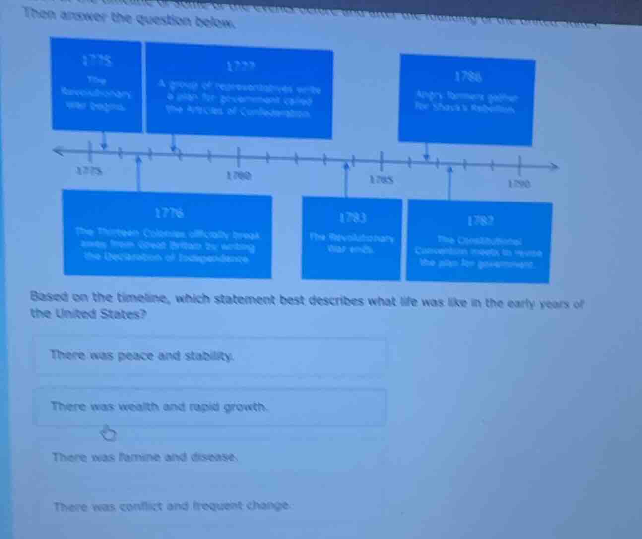 then answer the question below 1775 the revolutionary war begins. 1777 …