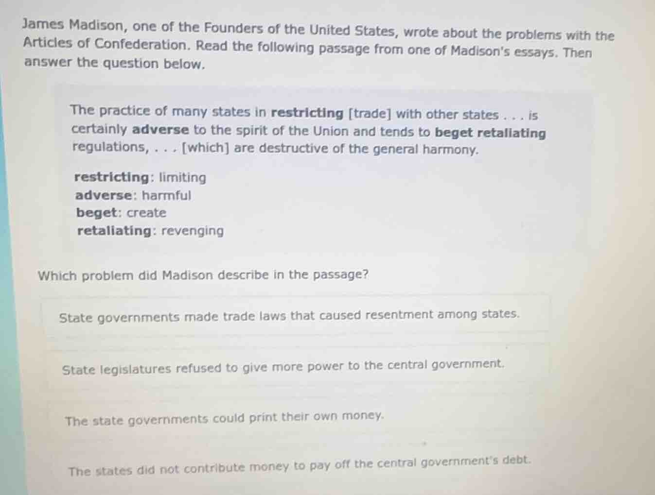 james madison, one of the founders of the united states, wrote about th…