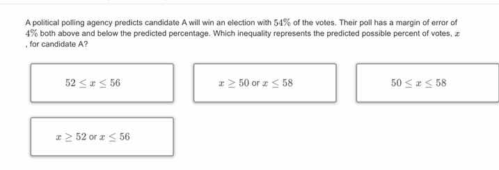 a political polling agency predicts candidate a will win an election wi…