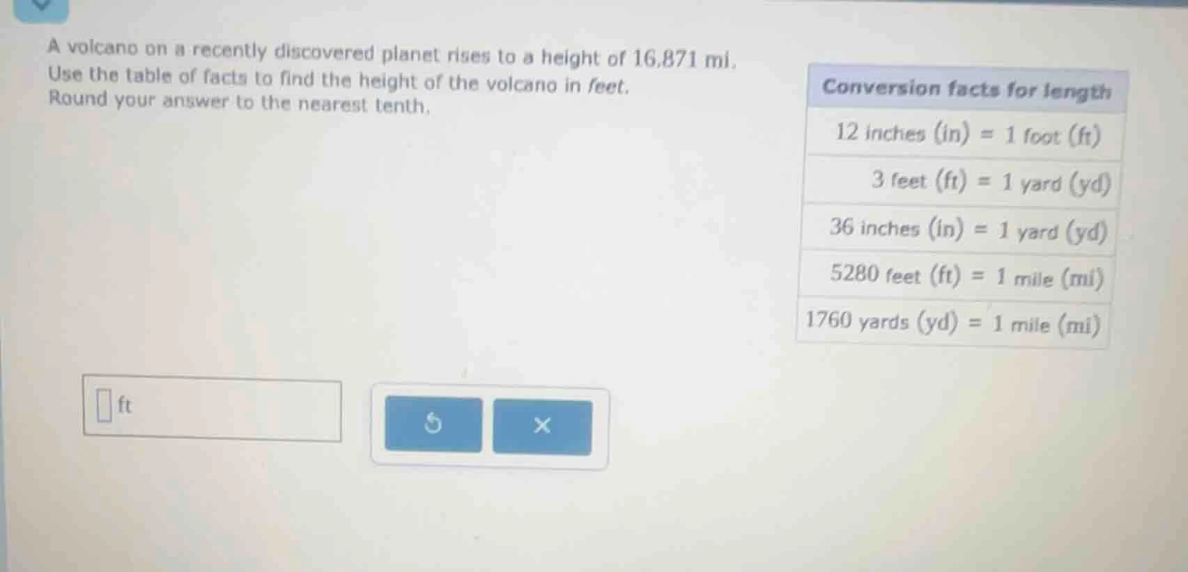 a volcano on a recently discovered planet rises to a height of 16,871 m…