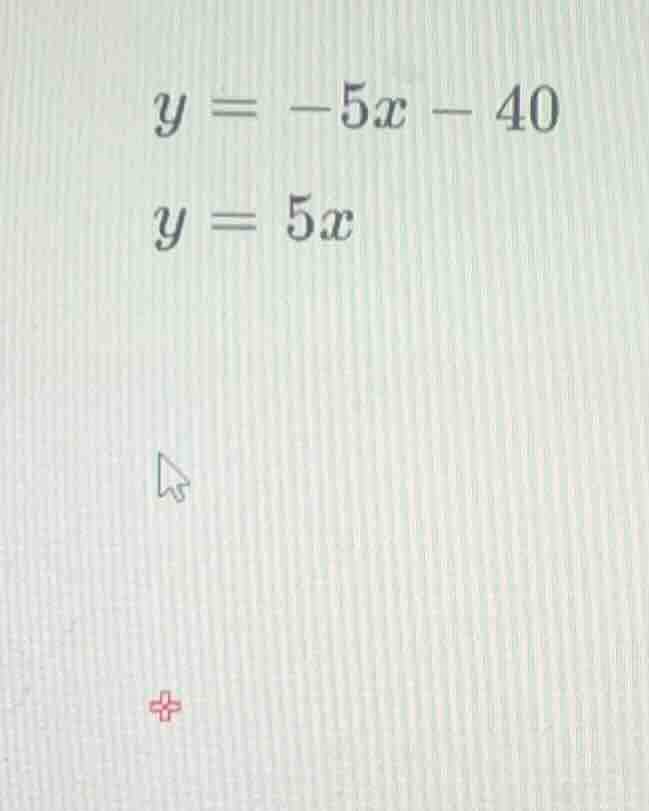 y = -5x - 40 y = 5x