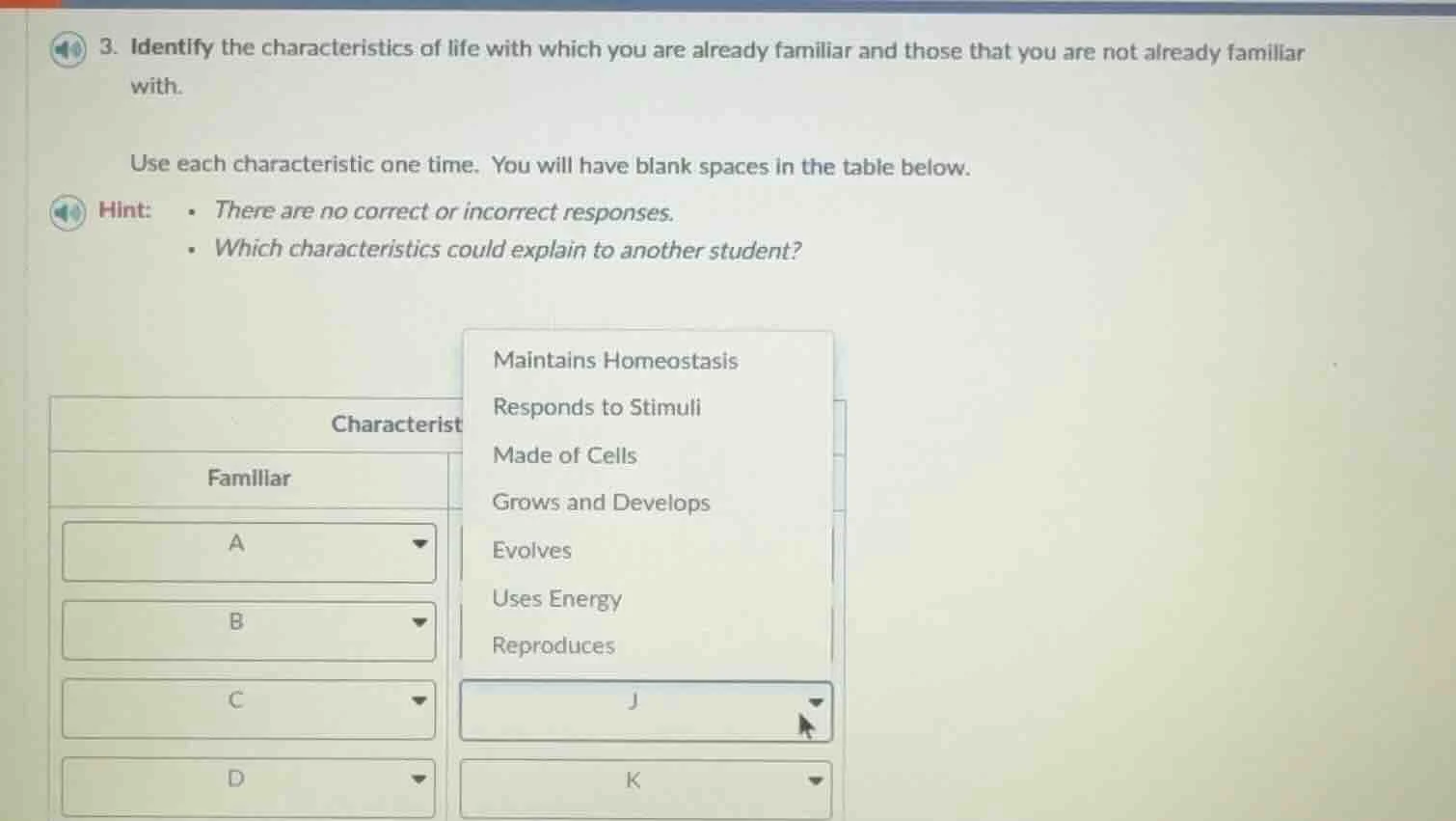 3. identify the characteristics of life with which you are already fami…