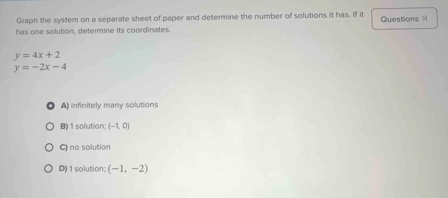 graph the system on a separate sheet of paper and determine the number …